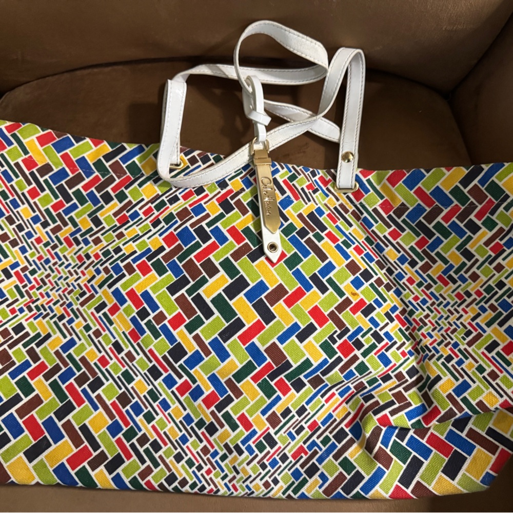 Cole Haan Multicolor Geometric Canvas Tote